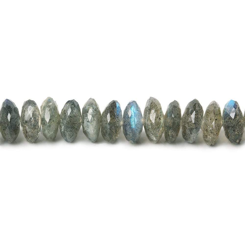 6.5-8mm Labradorite German Faceted Rondelles 16 inch 125 beads