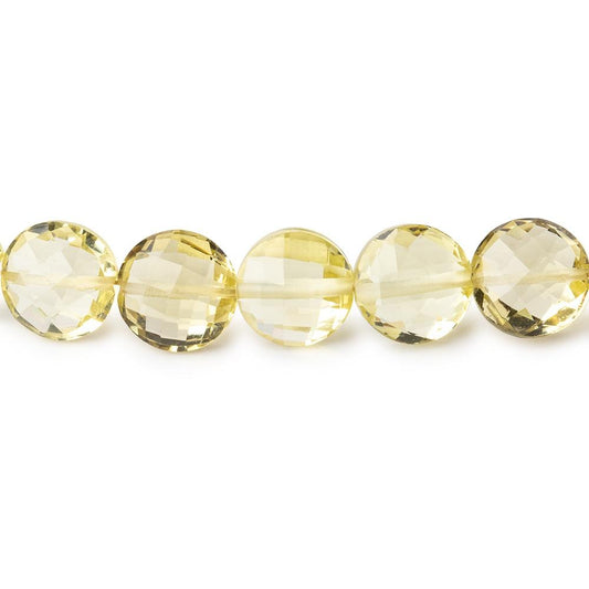 6.5-8mm Lemon Quartz Faceted Coin Beads 16 inch 56 pieces