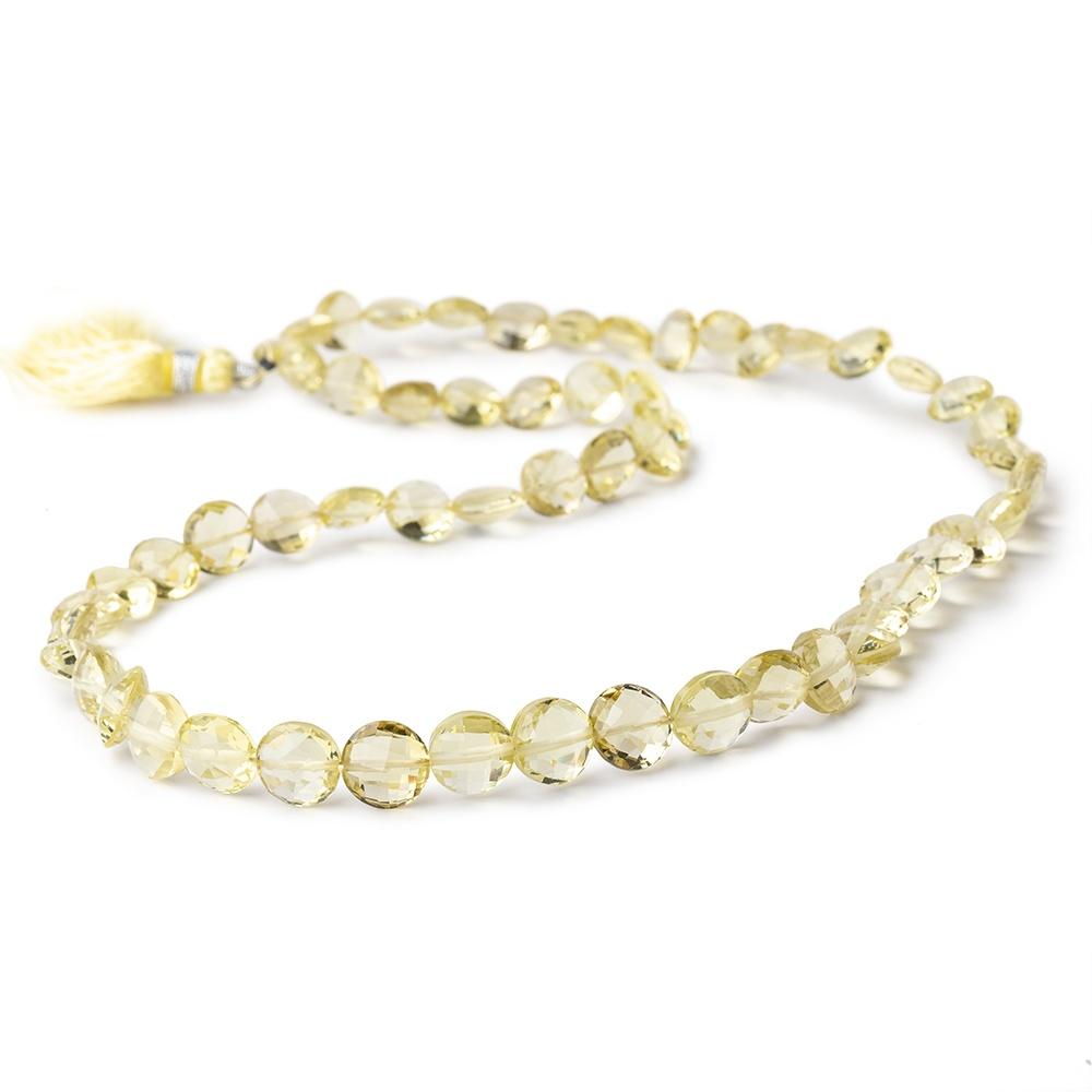 6.5-8mm Lemon Quartz Faceted Coin Beads 16 inch 56 pieces