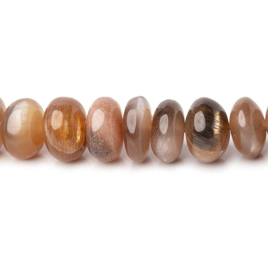 6.5-8mm Sunstone & Moonstone Plain Rondelle Beads 16 inch 90 pieces