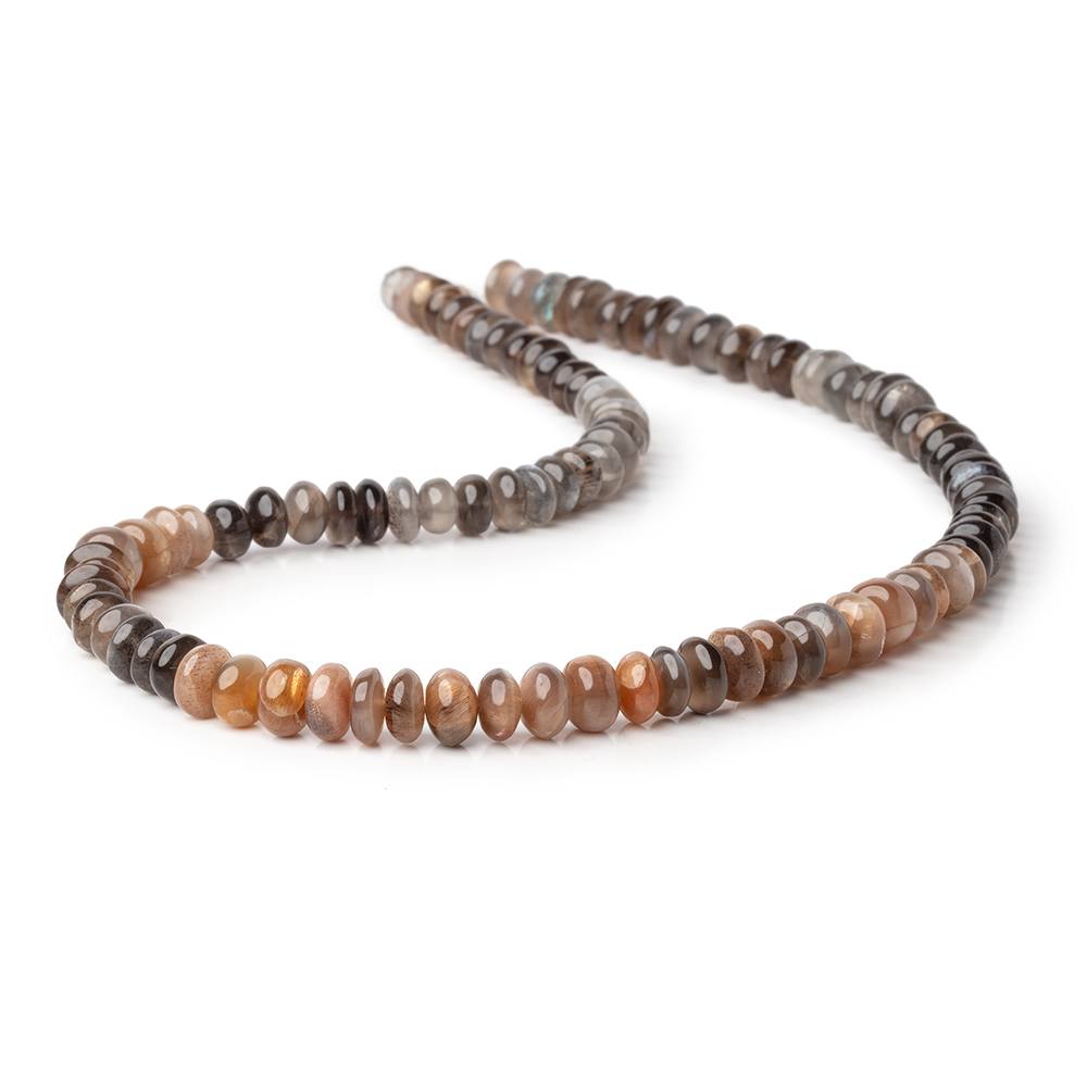 6.5-8mm Sunstone & Moonstone Plain Rondelle Beads 16 inch 90 pieces
