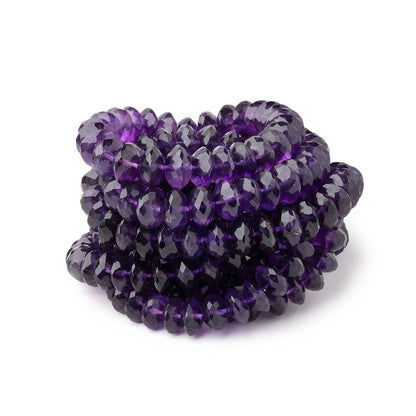 6.5-9.5mm Amethyst German Faceted Rondelles 16 inch 85 Beads