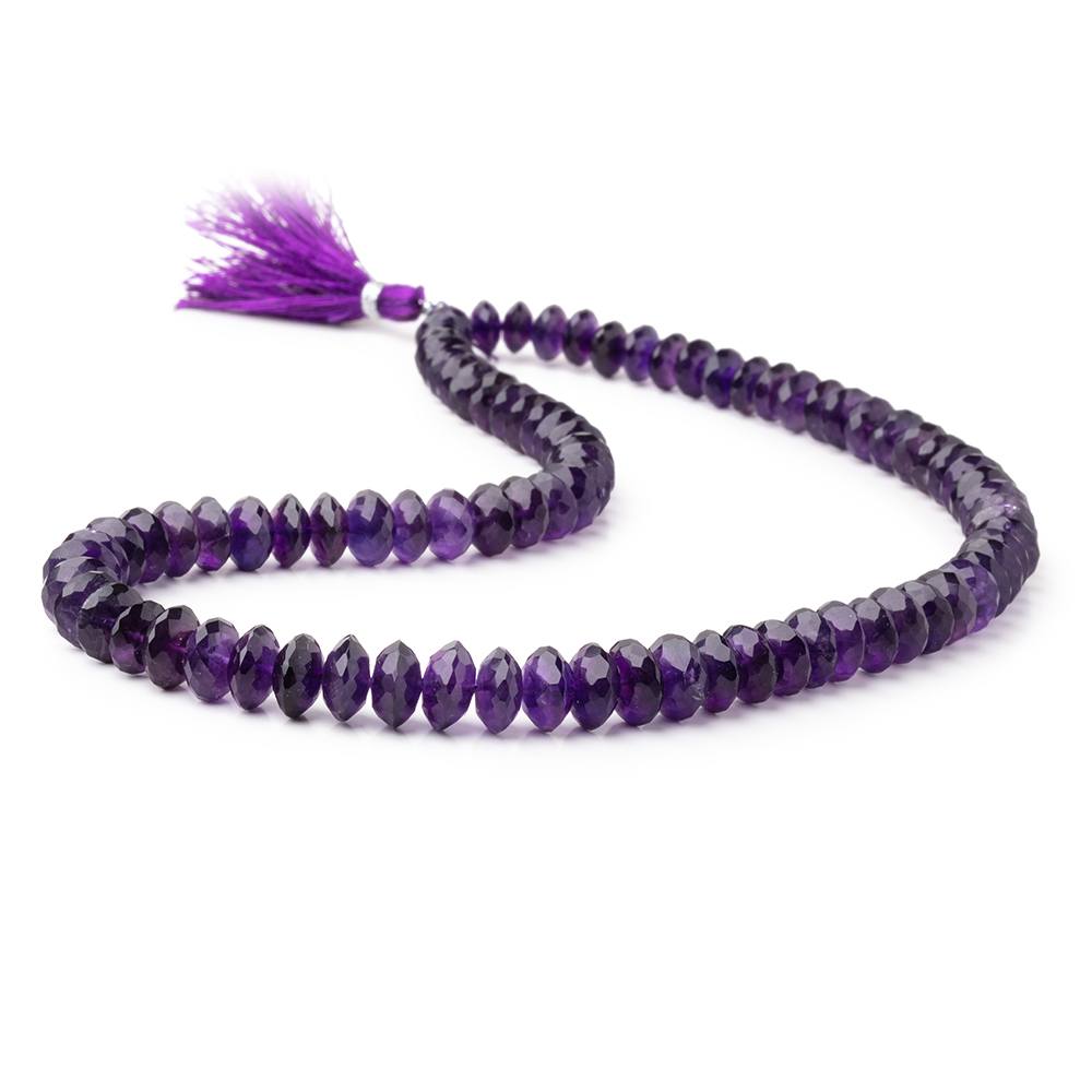 6.5-9.5mm Amethyst German Faceted Rondelles 16 inch 85 Beads