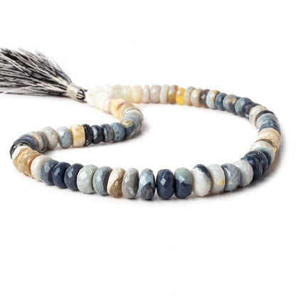 6.5-9.5mm Multi Color Australian Opal faceted rondelles 13 inch 81 beads A