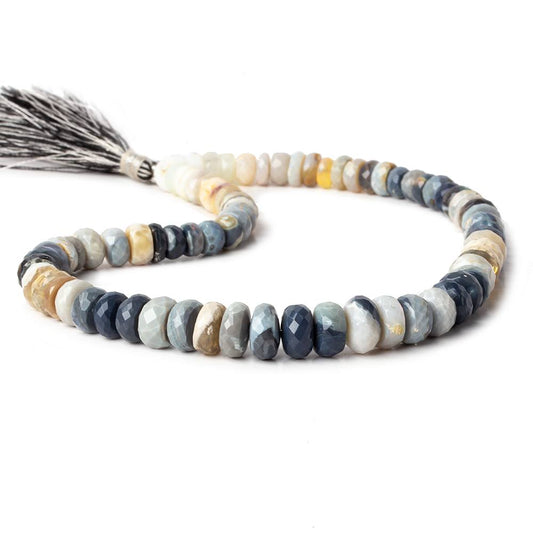 6.5-9.5mm Multi Color Australian Opal faceted rondelles 13 inch 81 beads A