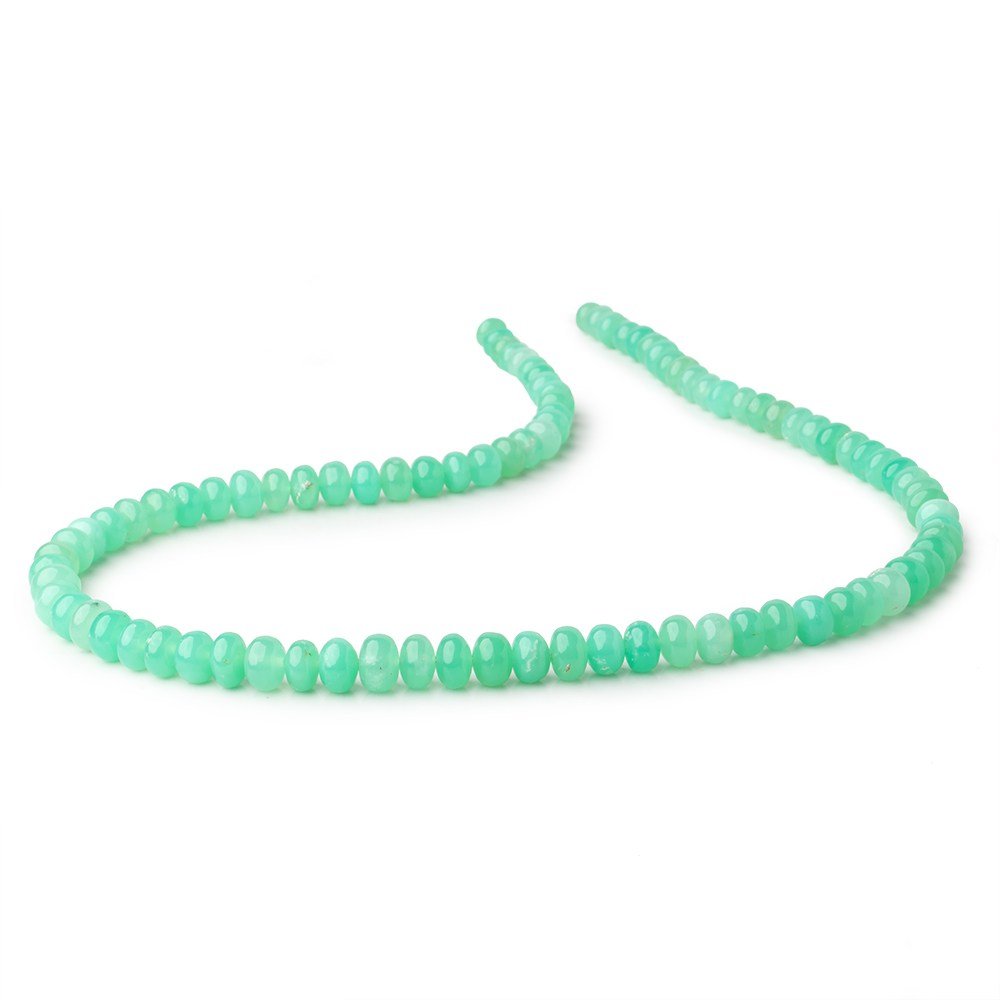 6.5-9.5mm Tanzanian Green Opal Plain Rondelle Beads 20 inch 90 pieces AAA