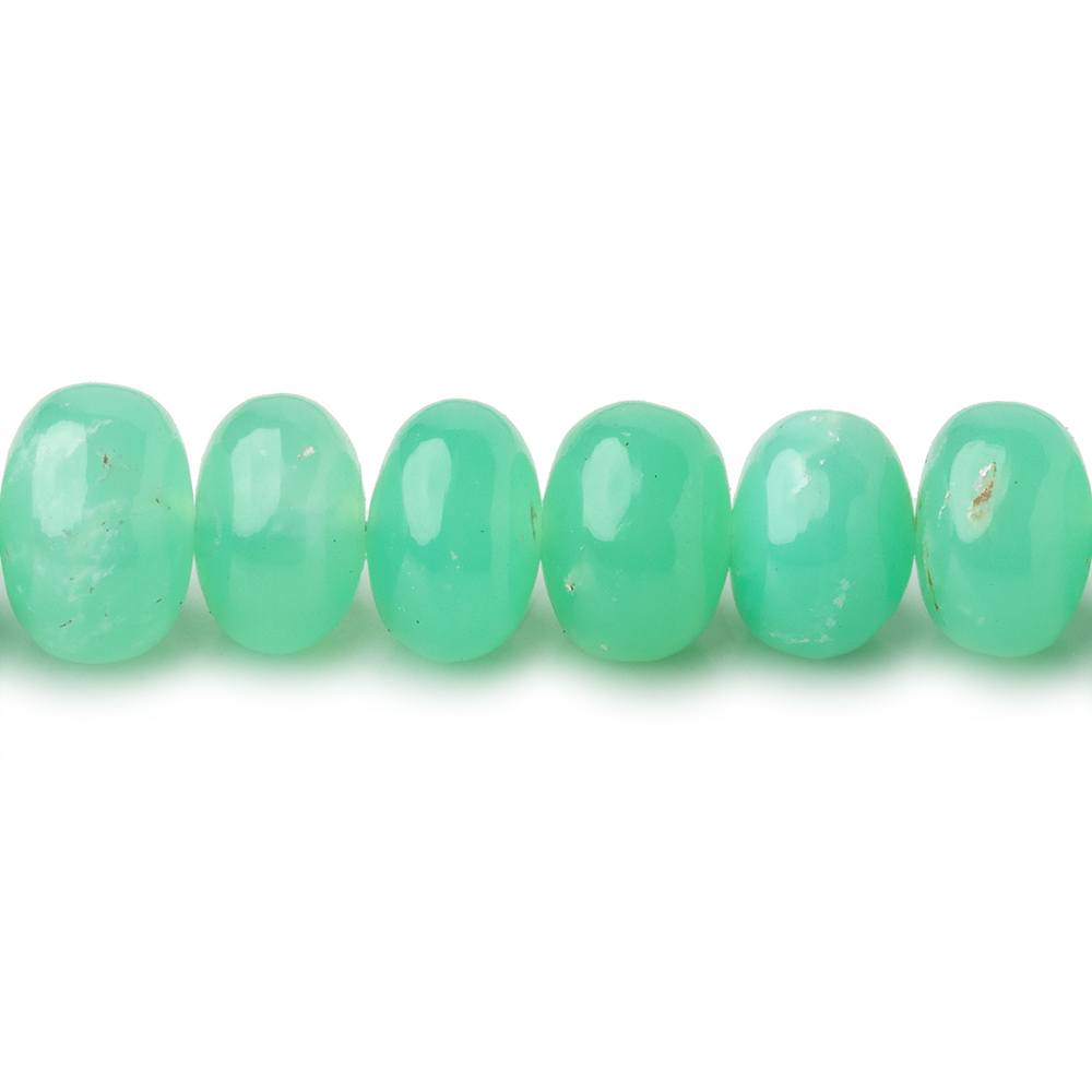 6.5-9.5mm Tanzanian Green Opal Plain Rondelle Beads 20 inch 90 pieces AAA