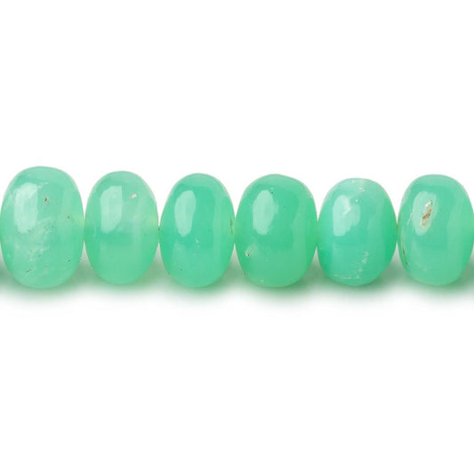 6.5-9.5mm Tanzanian Green Opal Plain Rondelle Beads 20 inch 90 pieces AAA