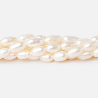 6.5-9mm Creamy White Oval Freshwater Pearls 15 inch 40 Beads