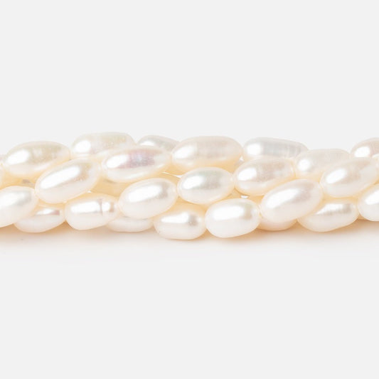 6.5-9mm Creamy White Oval Freshwater Pearls 15 inch 40 Beads
