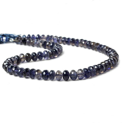 6.5-9mm Iolite Faceted Rondelle Beads 16 inches 94 pieces