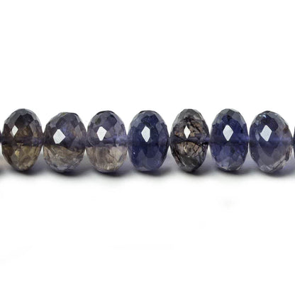 6.5-9mm Iolite Faceted Rondelle Beads 16 inches 94 pieces