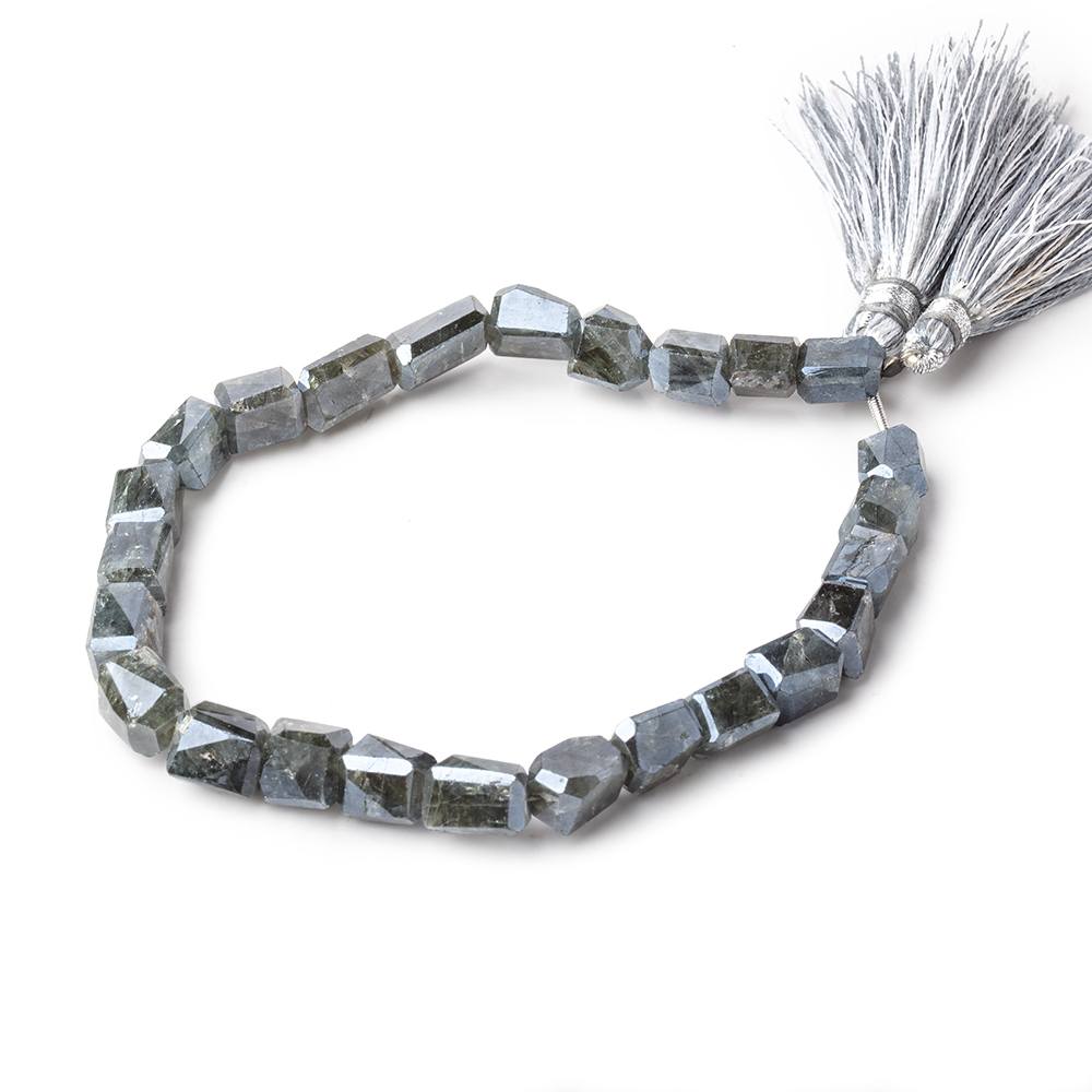 6.5-9mm Mystic Moss Aquamarine Faceted Nugget Beads 8 inch 23 pieces