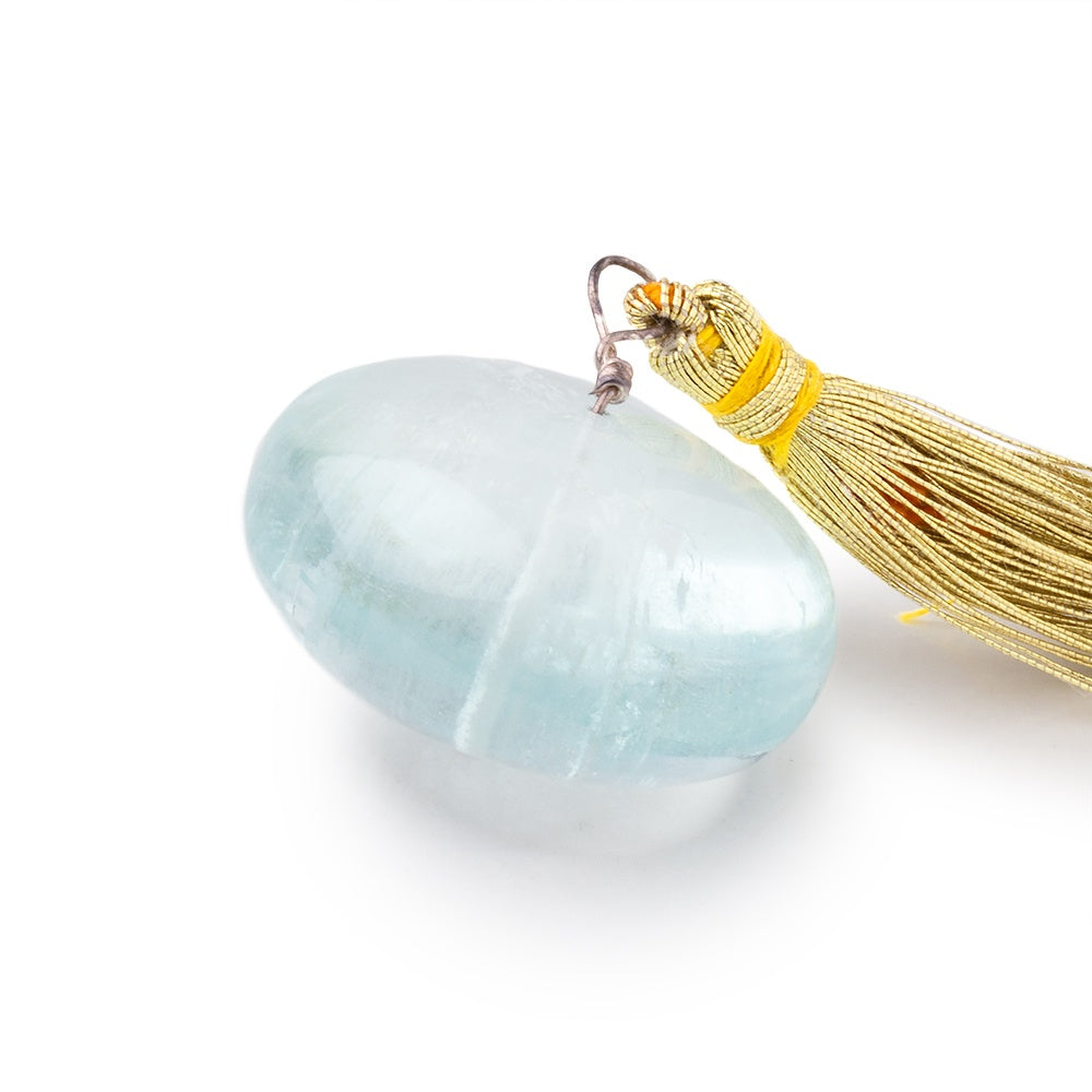 24-28mm Aquamarine plain rondelle focal bead 1 piece