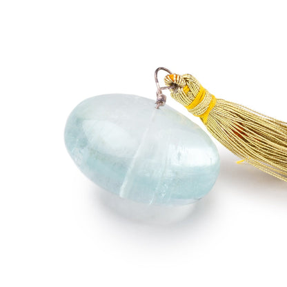 24-28mm Aquamarine plain rondelle focal bead 1 piece