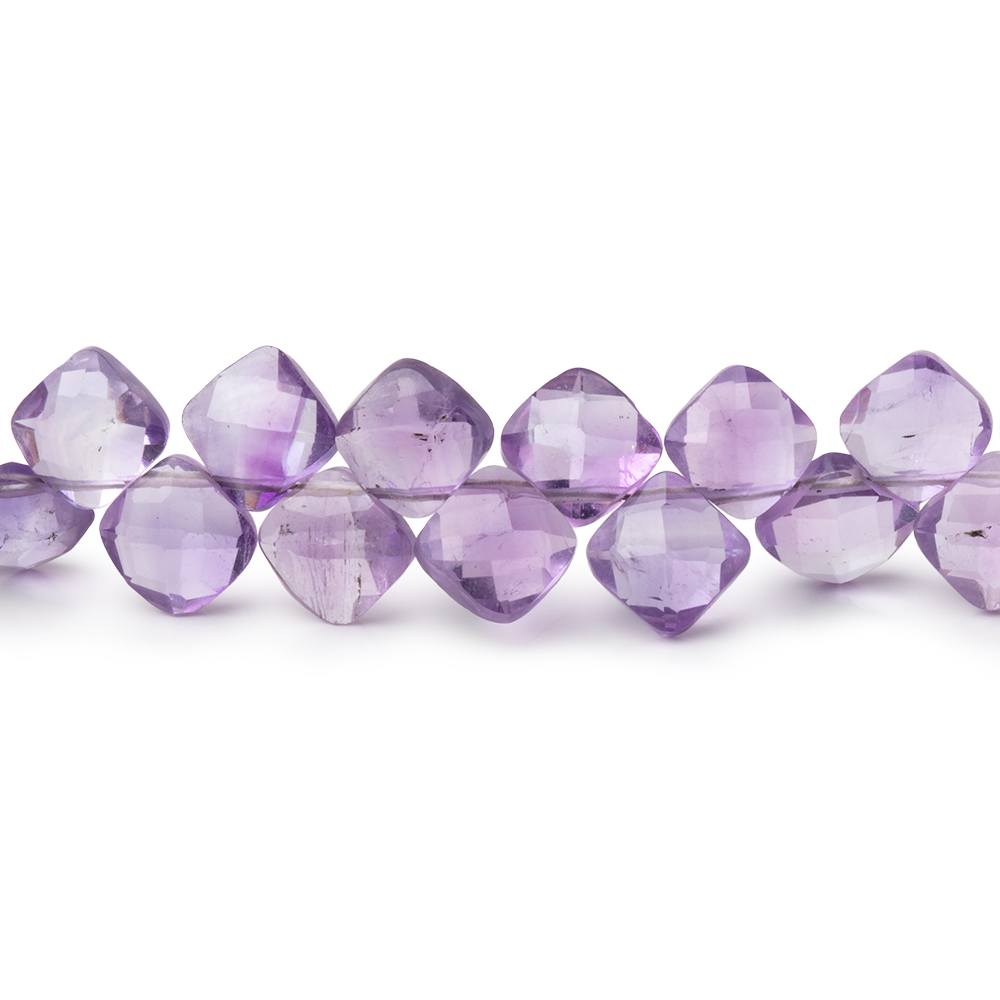 6.5mm Amethyst Faceted Pillow Beads 7.5 inch 46 pieces