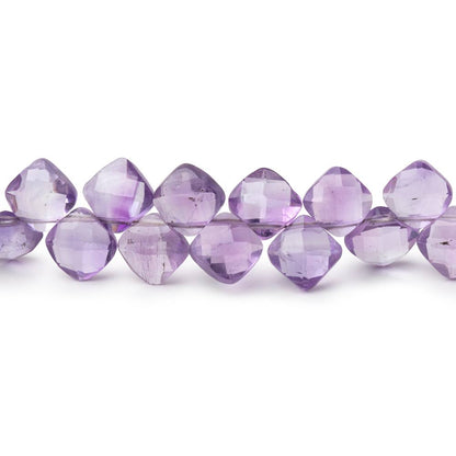 6.5mm Amethyst Faceted Pillow Beads 7.5 inch 46 pieces