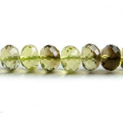 8mm Bicolor Quartz Faceted Rondelles 16 Inch 75 Beads