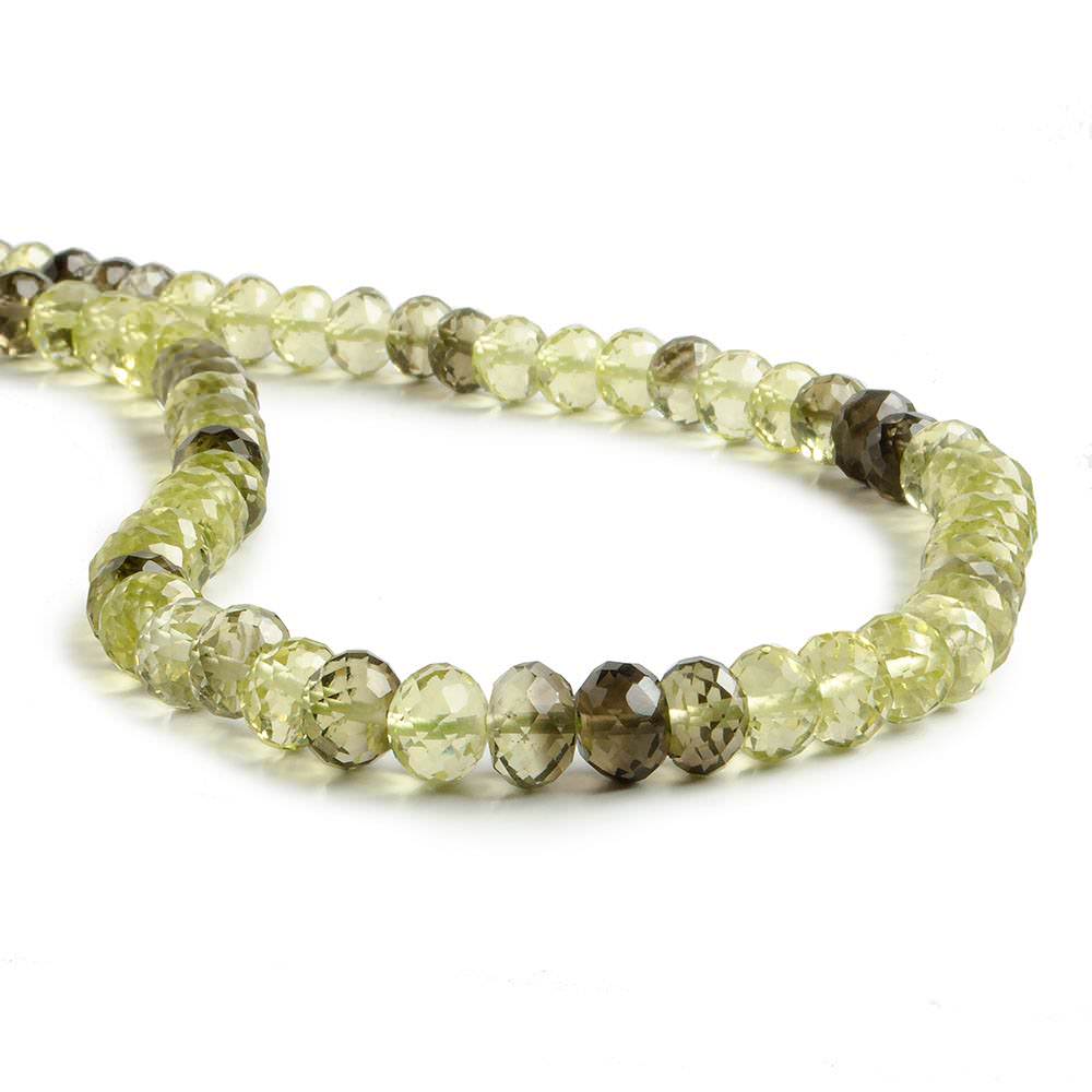 8mm Bicolor Quartz Faceted Rondelles 16 Inch 75 Beads