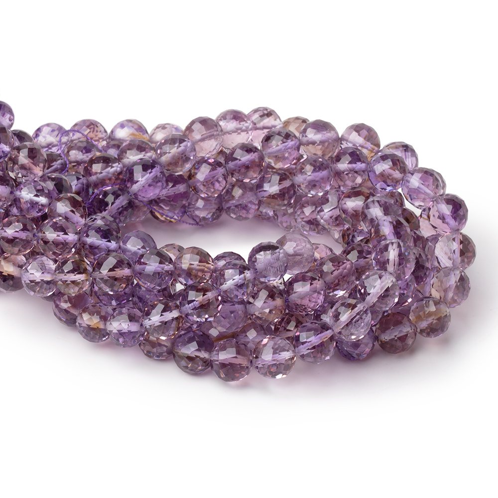 6.5mm Bolivian Ametrine Faceted Round Beads 8 inch 32 pieces