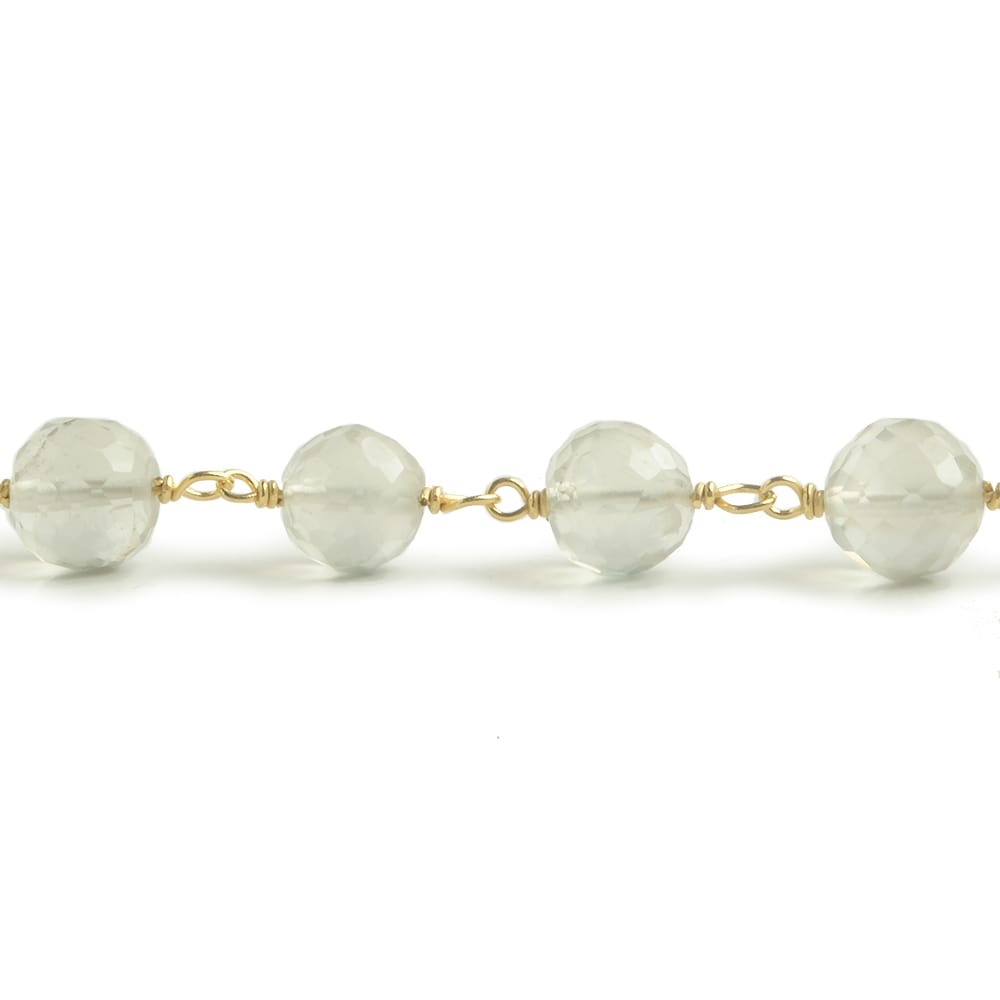 6.5mm Ceylon Moonstone faceted round Vermeil Chain by the foot 24 pieces