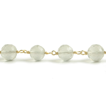 6.5mm Ceylon Moonstone faceted round Vermeil Chain by the foot 24 pieces