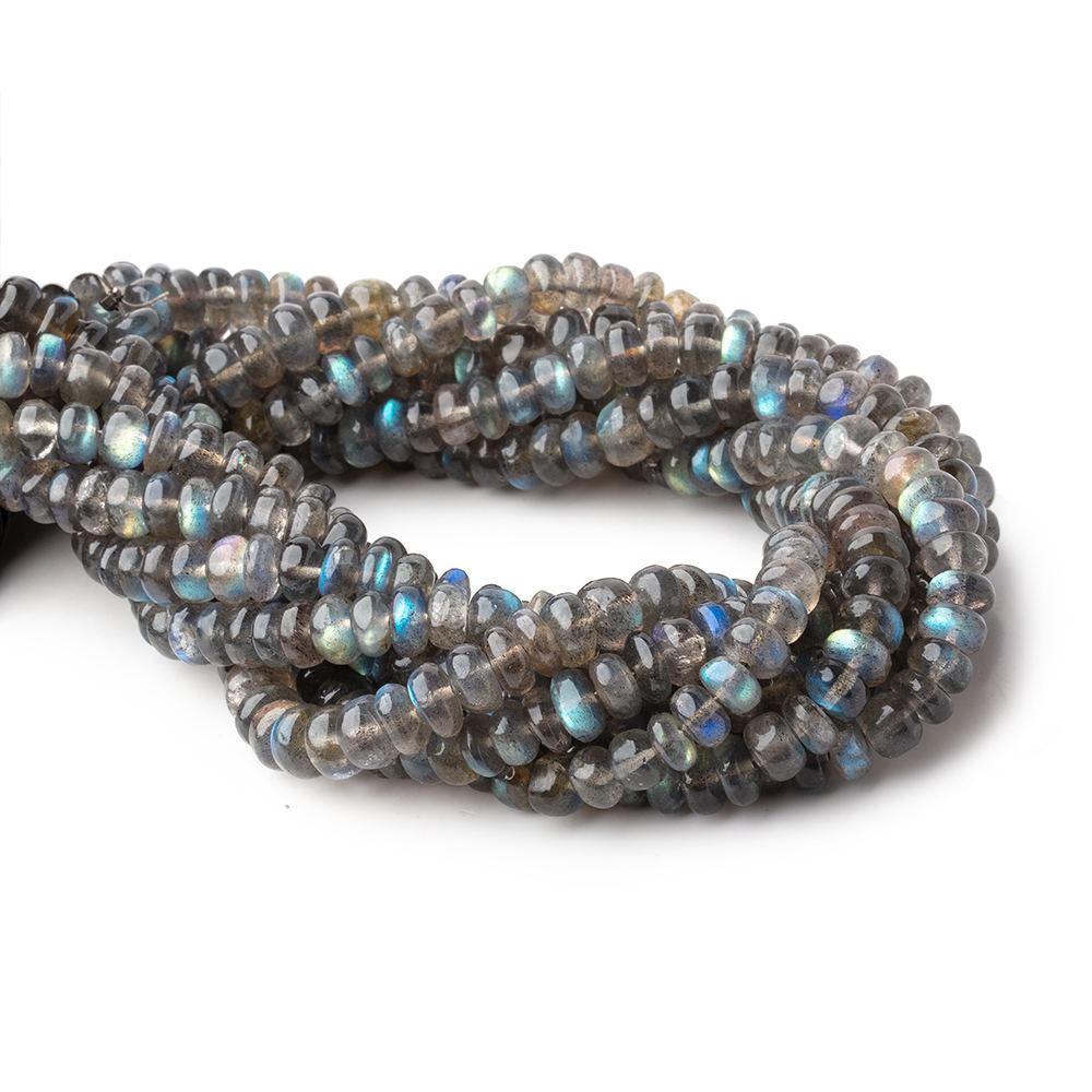 6.5mm Labradorite Plain Rondelle beads 9.5 inch 68 pieces AA