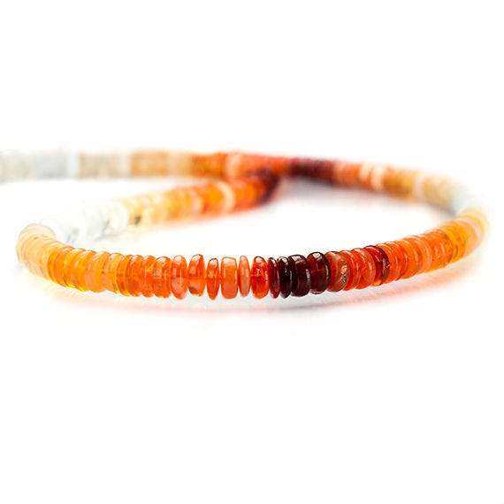 6.5mm Multi Color Fire Opal Plain Rondelle Beads 16 inch 102 pieces