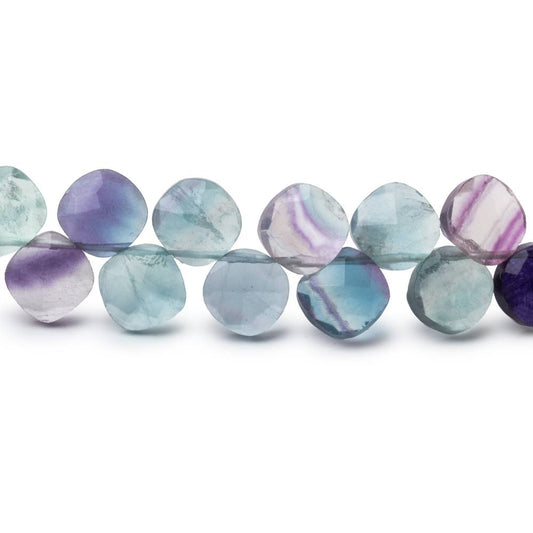 6.5mm Multi Color Fluorite Corner Drilled Pillow Beads 7.5 inch 45 pieces