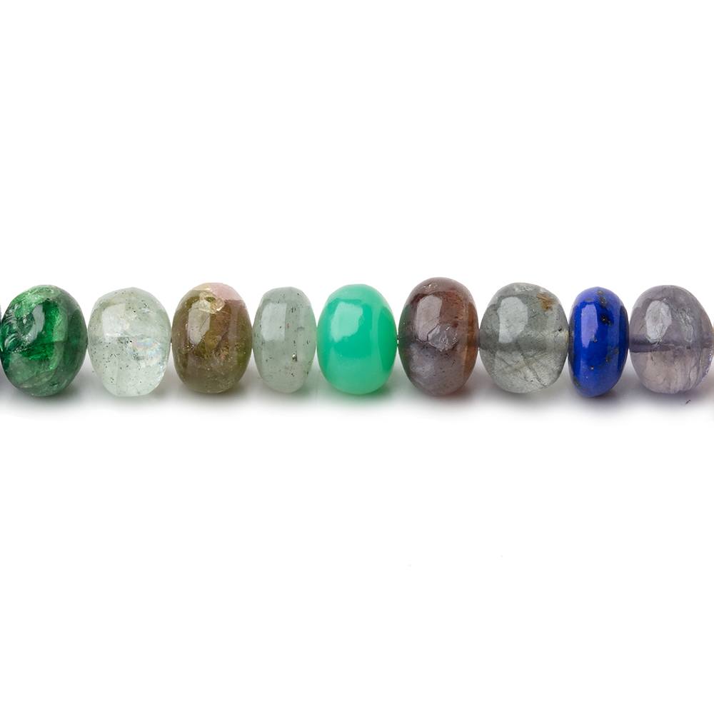 6.5mm Multi Gemstone Plain Rondelle Beads 16 inch 90 pieces
