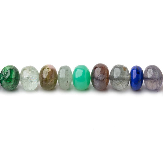 6.5mm Multi Gemstone Plain Rondelle Beads 16 inch 90 pieces