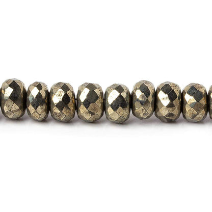 6.5mm Pyrite Faceted Rondelle Beads 13 inch 78 pieces