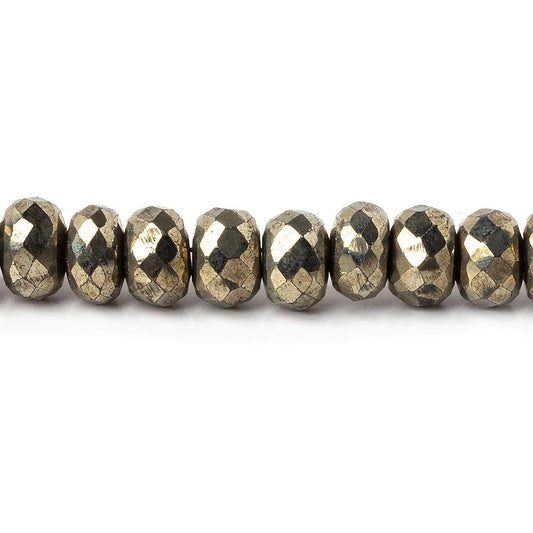 6.5mm Pyrite Faceted Rondelle Beads 13 inch 78 pieces