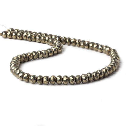 6.5mm Pyrite Faceted Rondelle Beads 13 inch 78 pieces