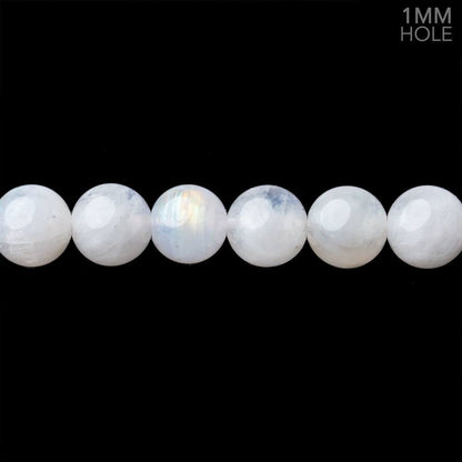 6.5mm Rainbow Moonstone Plain Round Beads 15 inch 58 pieces 1mm Hole