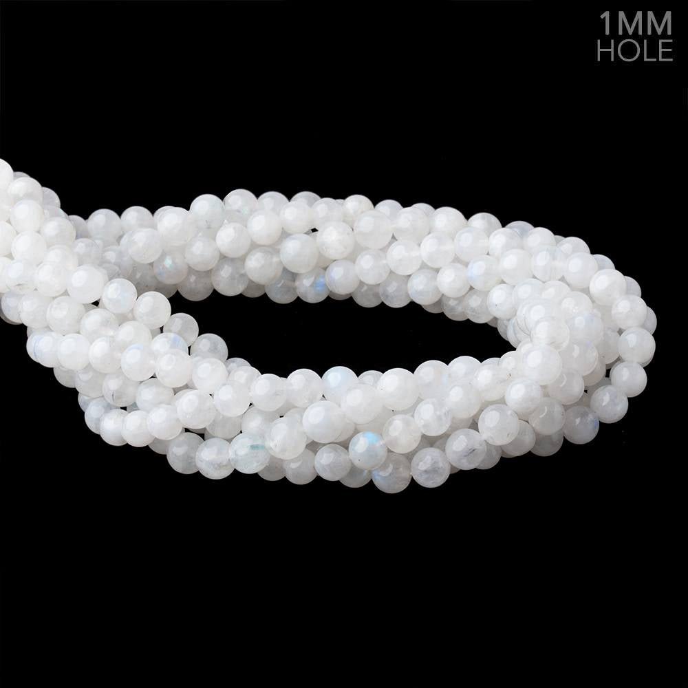 6.5mm Rainbow Moonstone Plain Round Beads 15 inch 58 pieces 1mm Hole