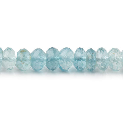 6.5mm Shaded Aquamarine Plain Rondelle Beads 16 inch 115 pieces AA