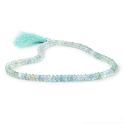 6.5mm Shaded Aquamarine Plain Rondelle Beads 16 inch 115 pieces AA