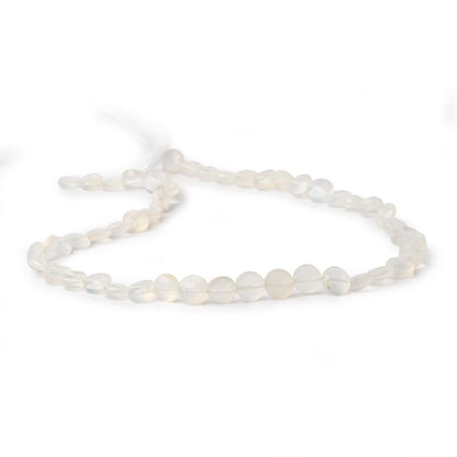 6.5mm White Chalcedony Faceted Coin Beads 13 inch 50 pieces
