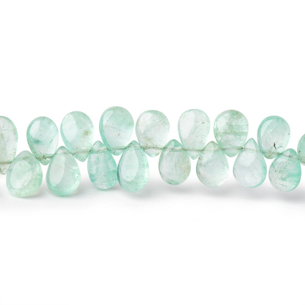 6.5x4-8.5x5mm Colombian Emerald Plain Pear Beads 7.5 inch 65 pieces A