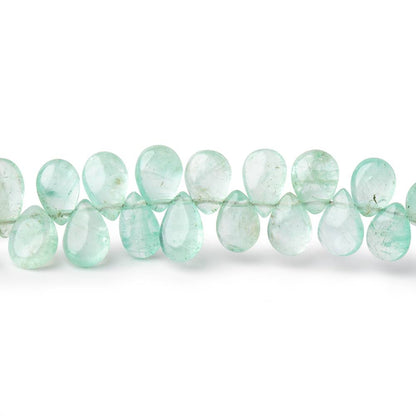 6.5x4-8.5x5mm Colombian Emerald Plain Pear Beads 7.5 inch 65 pieces A