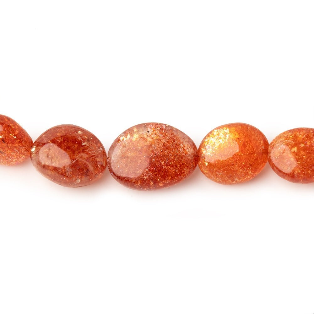 6.5x5-12x10mm Sunstone Plain Nugget Beads 16 inch 39 pieces AA