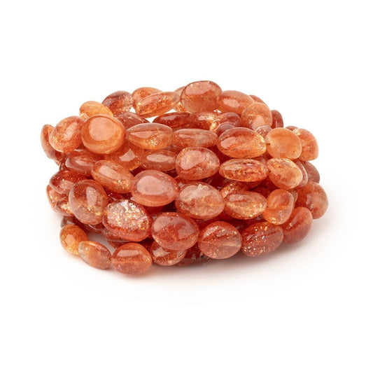 6.5x5-12x10mm Sunstone Plain Nugget Beads 16 inch 39 pieces AA