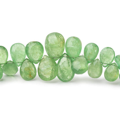 6.5x5-12x8.5mm Tsavorite Garnet Faceted Pear Beads 8 inch 62 pieces AA