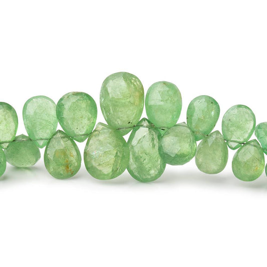 6.5x5-12x8.5mm Tsavorite Garnet Faceted Pear Beads 8 inch 62 pieces AA