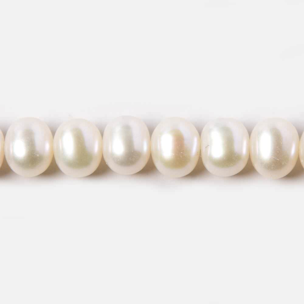 6.5x5-7x5.5mm Cream Side Drilled Oval Freshwater Pearls 16 inch 74 pieces