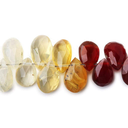 6.5x5-8x5mm Multi Color Mexican Fire Opal Pear Briolette beads 7.5 inch 65 pieces