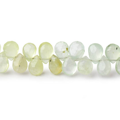 6.5x5-8x5mm Prehnite Faceted Pear Beads 8 inch 65 pieces