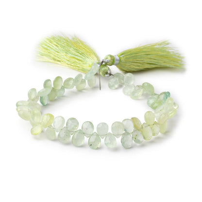 6.5x5-8x5mm Prehnite Faceted Pear Beads 8 inch 65 pieces