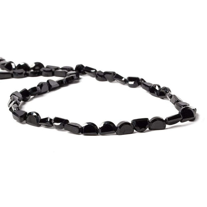 6.5x5mm Black Spinel bezel faceted half moon beads 13 inch 49 pieces